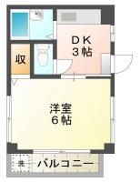 中吉野町 マンション 1DK 201間取り図