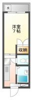 北沖洲 マンション 1K 303間取り図