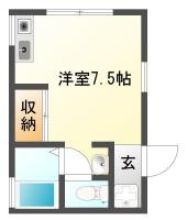 北田宮 アパート 1R 202間取り図