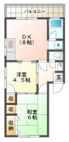 富田橋 マンション 2DK 302間取り図