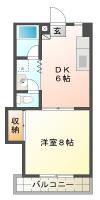 北田宮 アパート 1DK 213間取り図