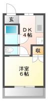 蔵本町 マンション 1DK 202間取り図