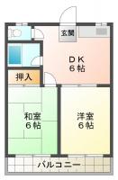 眉山リバーハイツ 2D間取り図