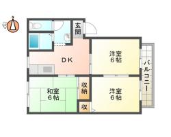 中吉野 アパート 3DK 101間取り図
