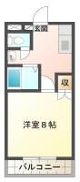 応神町 アパート 1K 303間取り図