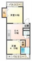 住吉 マンション 2DK 103間取り図