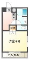 昭和町 マンション 1K 102間取り図