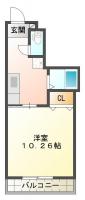 南昭和町 マンション 1K 101間取り図