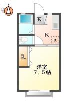 南庄町 アパート 1K 103間取り図