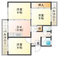 佐古八番町 マンション 3DK 202間取り図