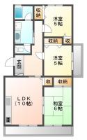 北矢三町 マンション 3LDK 101間取り図