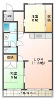 北矢三町 マンション 2LDK 402間取り図