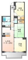 北前川町 マンション 3LDK 302間取り図
