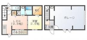 南矢三 アパート 1LDK 102間取り図
