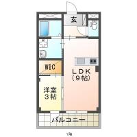 蔵本元町 マンション 1LDK 105間取り図
