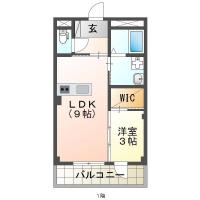 蔵本元町 マンション 1LDK 203間取り図