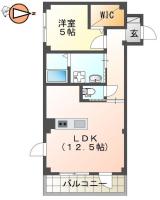 蔵本元町 マンション 1LDK 206間取り図