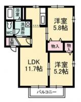 ディアス昭和II 222間取り図