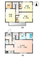 ル・クレール南田宮B・C B3間取り図