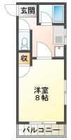中常三島町 マンション 1K 106間取り図