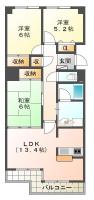 下助任町 マンション 3LDK 201間取り図
