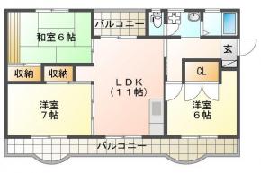 南佐古四番町 マンション 3LDK 202間取り図