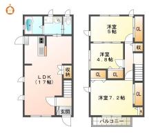 佐古六番町 アパート 3LDK A-1間取り図