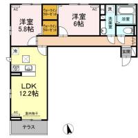 (仮)D-room南佐古八番町 202間取り図
