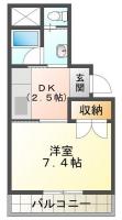山城西 マンション 1R 204間取り図