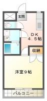 住吉 アパート 1DK 507間取り図