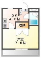 安宅 マンション 1DK 302間取り図