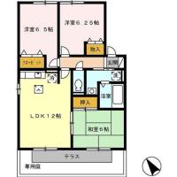 クウラージュ A棟 102間取り図