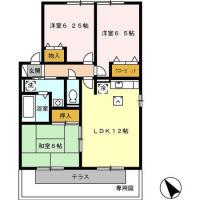 クウラージュ A棟 201間取り図
