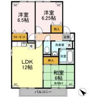 クウラージュ A棟 202間取り図
