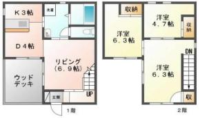 南島田町 一戸建て 3LDK C間取り図