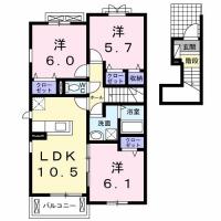 仮)北田宮2丁目アパートB 202間取り図
