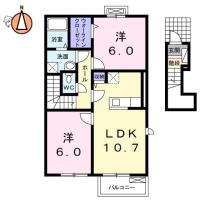 アンビエンテ南庄町 B 201間取り図