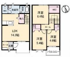 クラヴィエ北田宮A A107間取り図