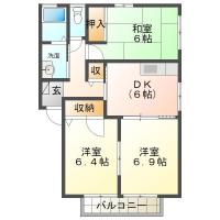コンフォート D棟 208間取り図