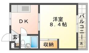 住吉 マンション 1DK 207間取り図