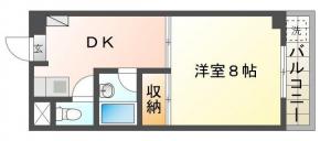 佐古五番町 マンション 1DK 204間取り図