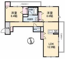 ベレオ昭和 B棟 206間取り図