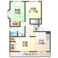南矢三 マンション 3DK 305間取り図