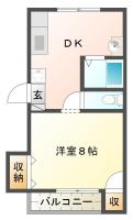 出来島本町 マンション 1DK 404間取り図