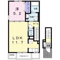 クレス川内II 201間取り図