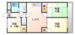 サンセール二軒屋ウエスト 302間取り図