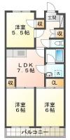 住吉4丁目 マンション 3DK 107間取り図