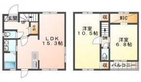 国府町早淵 一戸建て 2LDK I間取り図
