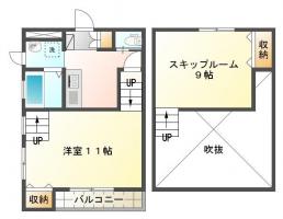 南庄町 アパート 1DK 102間取り図
