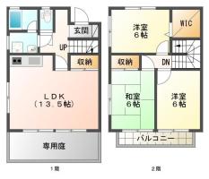 中吉野町 アパート 3LDK B-2間取り図